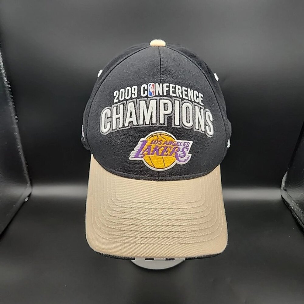 2009 NBA Champions Los Angeles Lakers Adjustable Hat Black Flexfit OSFA EUC